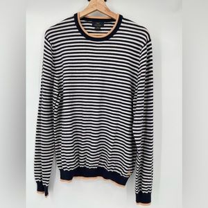 **SOLD** Brooks Brothers Mens Sweater Medium Cotton & Cashmere Navy & White